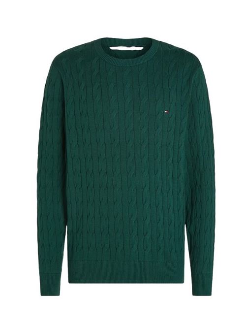 classic cotton cable crew neck Tommy Hilfiger | MW0MW33132L6K.L6K